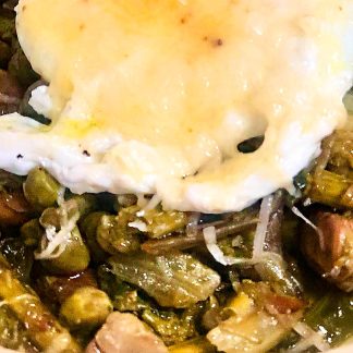 Vignarola e uovo poché